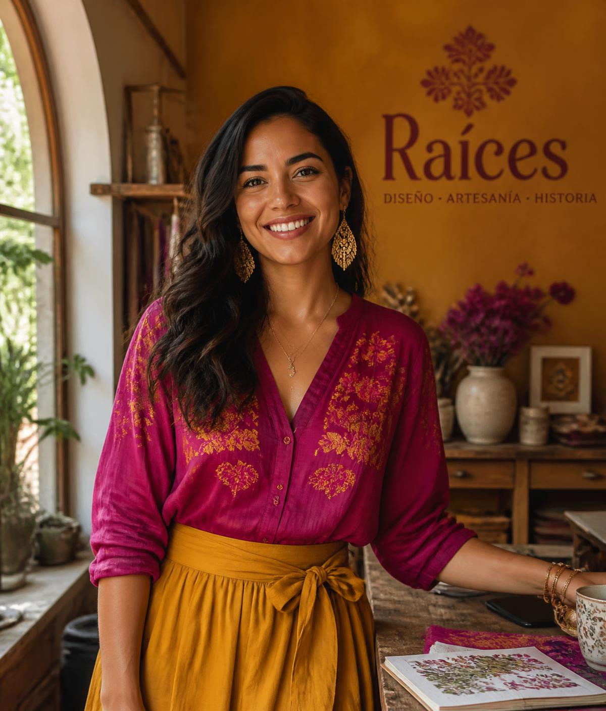 Mujer emprendedora cristiana en su negocio